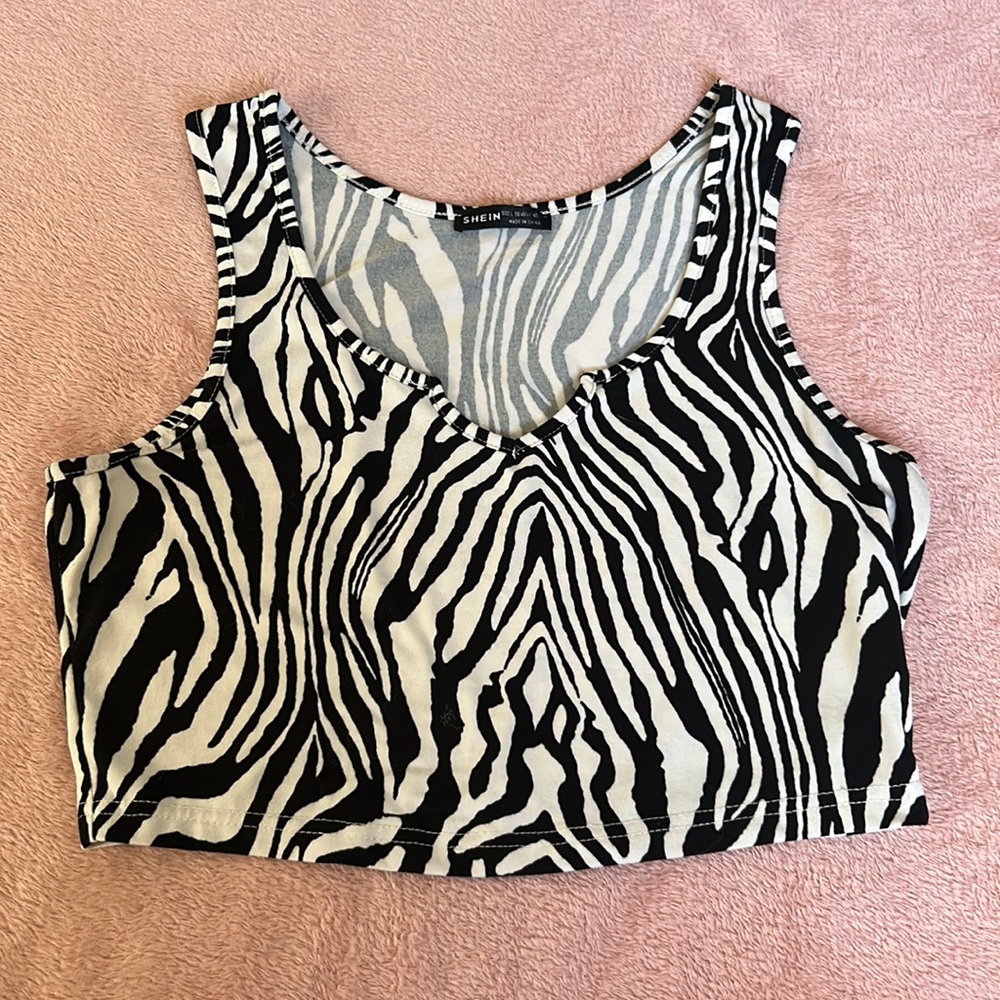 Zebra Crop Tank Top